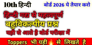 Class 10 Hindi most important MCQ