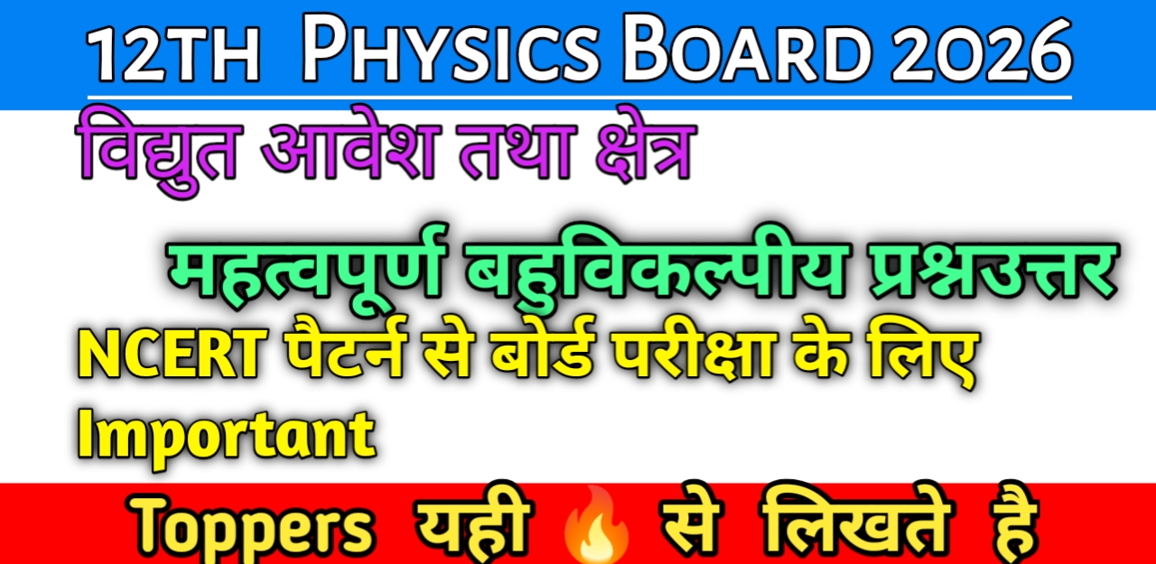 Class 12 Physics chapter 1 important MCQ