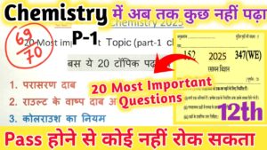 Class 12 Chemistry Important Questions Hindi Medium